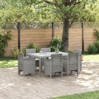 Conjunto de Comedor de Jardín de 7 Piezas con Cojines de Poliratán