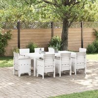 Conjunto de comedor de jardín de ratán de 9 piezas