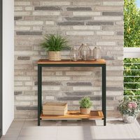 Mesa de exterior de madera y acero