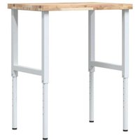 Banco de Trabajo Rectangular Vidaxl Madera Maciza