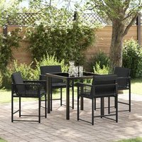 Set de Comedor de Jardín de 5 Piezas de Ratán
