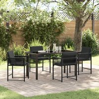 Set De Comedor De Jardín De 5 Piezas Con Cojines