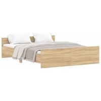 Estructura de Cama con Cabecero Piecero Roble Sonoma 150x200 Cm