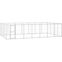 Caseta para perros exterior acero galvanizado 33,88 m²