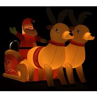 Papá Noel y Renos Inflables Navideños 130 cm Vidaxl