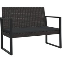 Banco de Jardín de Ratán Sintético Negro 106 cm
