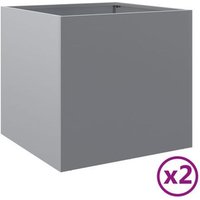 Set de 2 Jardineras de Acero Galvanizado 49x47x46 Cm