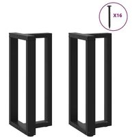 Patas de Mesa de Bar Forma T Acero Negro Vidaxl