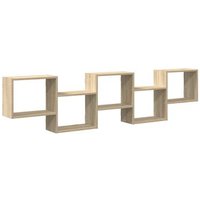 Estante Cubo De Pared 5 Compartimentos Madera Sonoma