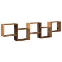 Estante de Pared Cubo de 5 Compartimentos Madera Envejecida Vidaxl