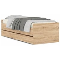 Estructura de Cama Individual 90x190 Cm Roble Sonoma