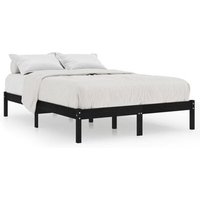 Estructura de Cama de Madera Maciza de Pino Negro 200x200 Cm