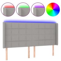 Cabecero con LED de tela 183x16x118/128 cm