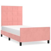 Estructura de Cama con Cabecero de Terciopelo 90x190 cm