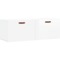 Armario De Pared Madera Vidaxl 100x36,5x35 Cm Ingeniería Blanco Brillo