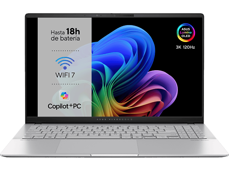 ASUS Vivobook S 15 OLED S5507QA-MA006W Copilot+ PC, Snapdragon X Elite X1E-78-100, 16 GB RAM, 1 TB SSD