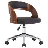 Silla de Oficina Giratoria de Cuero Sintético Negro