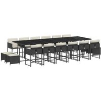 Set De Muebles De Jardín 17 Piezas Ratán Sintético