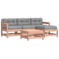 Juego de Muebles de Jardín de 5 Piezas con Cojines