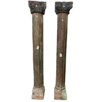 Dos Columnas De Madera Acabado Artesanal 30x30x209h Cm