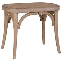 Banqueta de madera con asiento de ratán