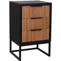 Mesita De 3 Cajones De Madera Y Metal 43x37x70h Cm