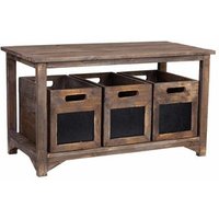 Banco De Madera Con 3 Cajones