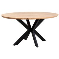 Mesa de Comedor Ovalada de Madera de Acacia 160x90x76 cm