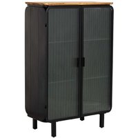 Vitrina de metal, madera y vidrio
