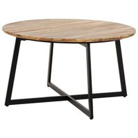 Mesa de centro redonda de metal y madera