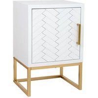 Mesita Auxiliar 1 Puerta Madera y Metal 40x35x61cm