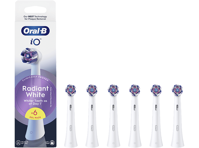 Recambio para cepillo dental Oral-B iO Radiant White, Pack de 6