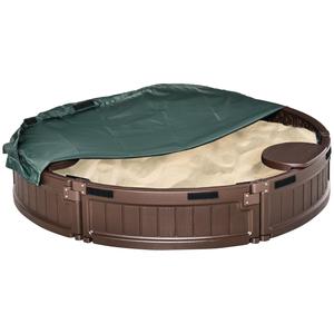 Outsunny Arenero con Asientos y Cubierta Impermeable