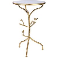 Mesa Auxiliar De Metal Con Superficie De Mármol