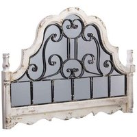 Espejo De Pared De Madera Y Metal Envejecido Blanco