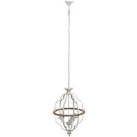 Lámpara De Techo Madera Metal Envejecido 45x45x72h Cm