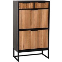 Zapatero de Madera y Metal con 2 Cajones y 2 Puertas