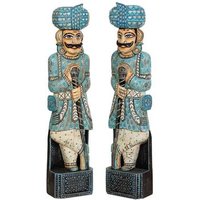Figura Decoración Madera Set 2 Piezas 30x18x124h Cm