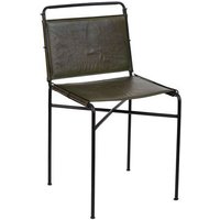 Silla de Metal y Cuero Marrón