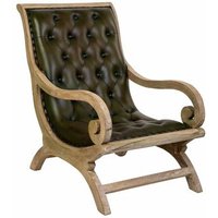 Sillón de Madera y Cuero Natural