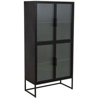 Vitrina De Metal Con 4 Puertas 80x38,5x161cm Negro