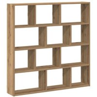 Estante Cubo de Pared 12 Compartimentos Madera Roble Artisan Vidaxl