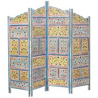 Biombo De Madera Artesanal 50x25x180h Cm