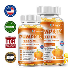 Aceite de Semilla de Calabaza Saw Palmetto 3000 mg 120 Cápsulas Blandas
