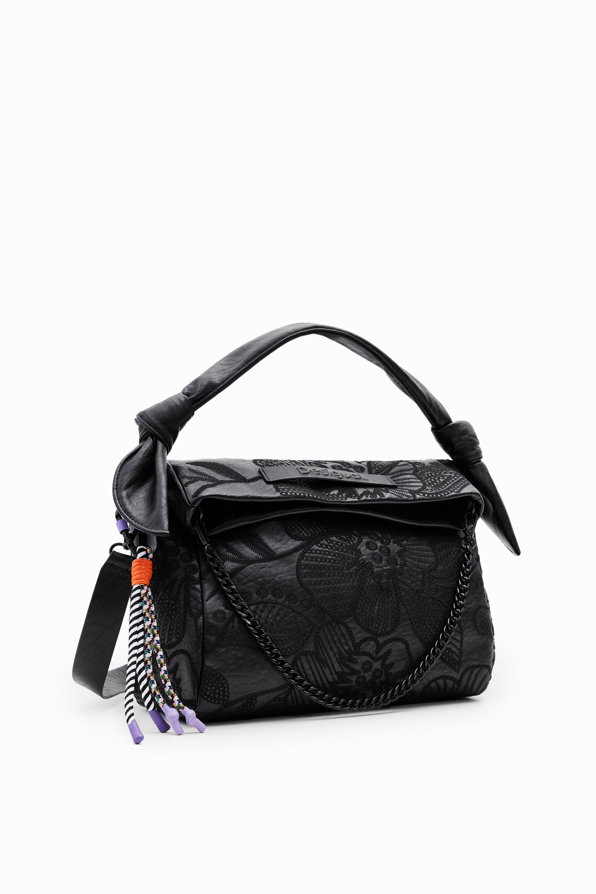 Bolso M bordado flores fehombre Desigual