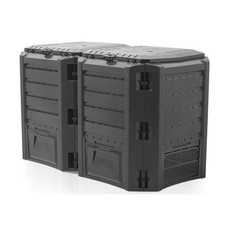 Compostador Modular Doble Cámara 800L Negro Compogreen IKLM800C-S411