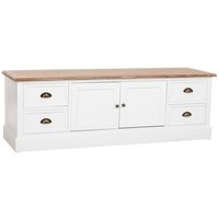 Mueble Bajo de Madera con 2 Puertas y 4 Cajones