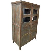 Vitrina De Madera Acabado Artesanal Marrón 102x56x155h Cm