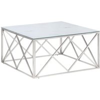 Mesa de centro de acero inoxidable y vidrio templado