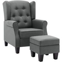 Sillón con reposapiés de tela